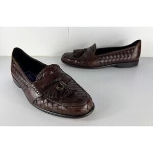 Vintage Bragano Italy Shoes Brown Leather Shoes Tassel Loafers US 10.5 Mens